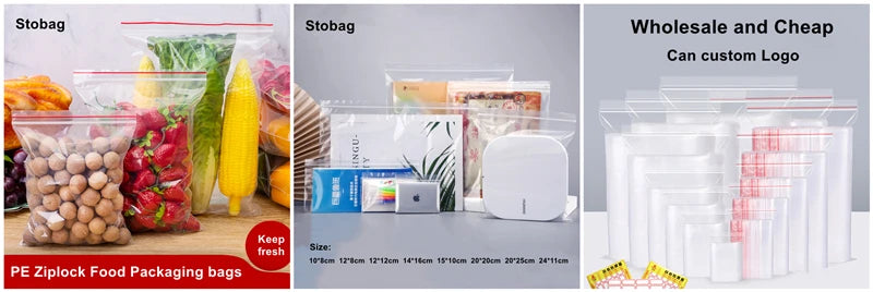 StoBag 5/10PCS Transparent Clothes Zipper Bags – Clear Reusable Sealed Shirt & Garment Storage Pouches