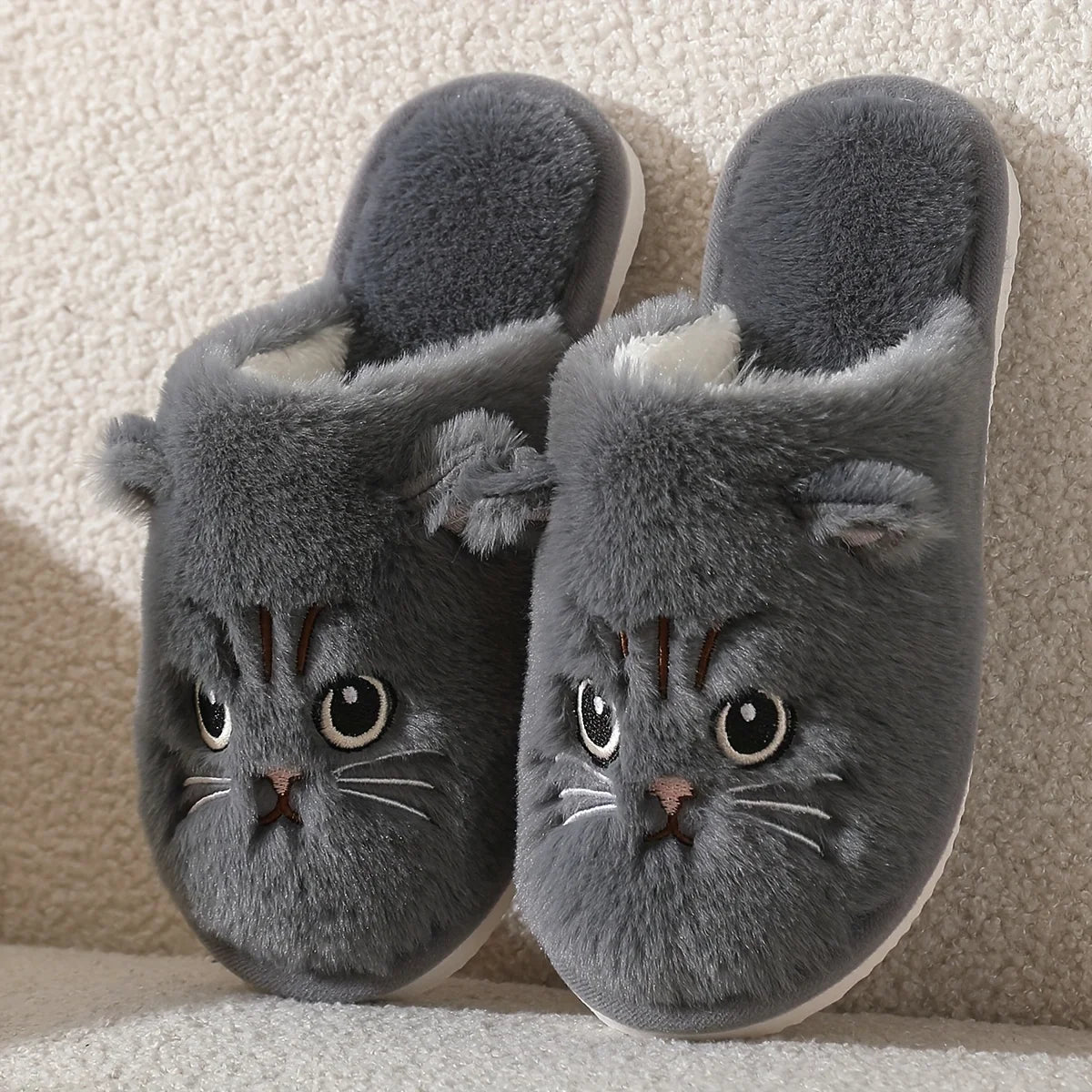 Women's Fuzzy Cat Slippers - Cute Animal House Shoes - photo 8