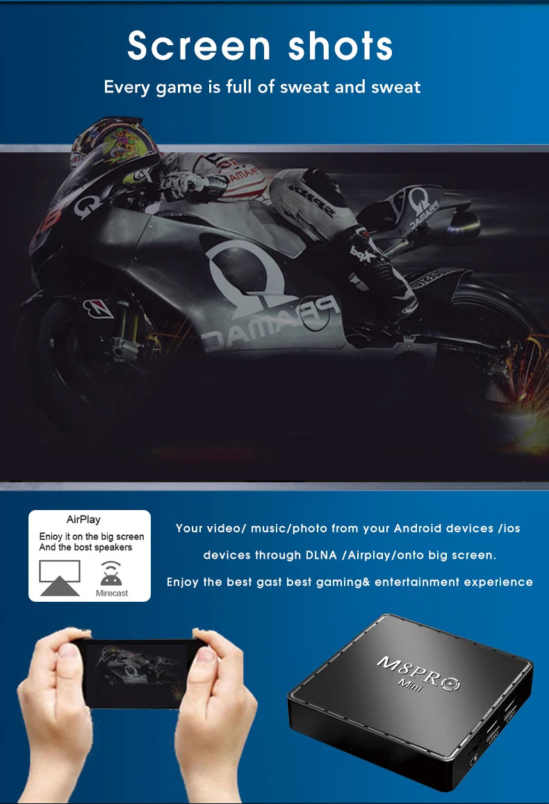 M8 PRO MINI Retro Game Console – 40+ Emulators, 11,000+ Games, 4K HD, 2.4G Wireless Controllers | N64/PS1/PSP