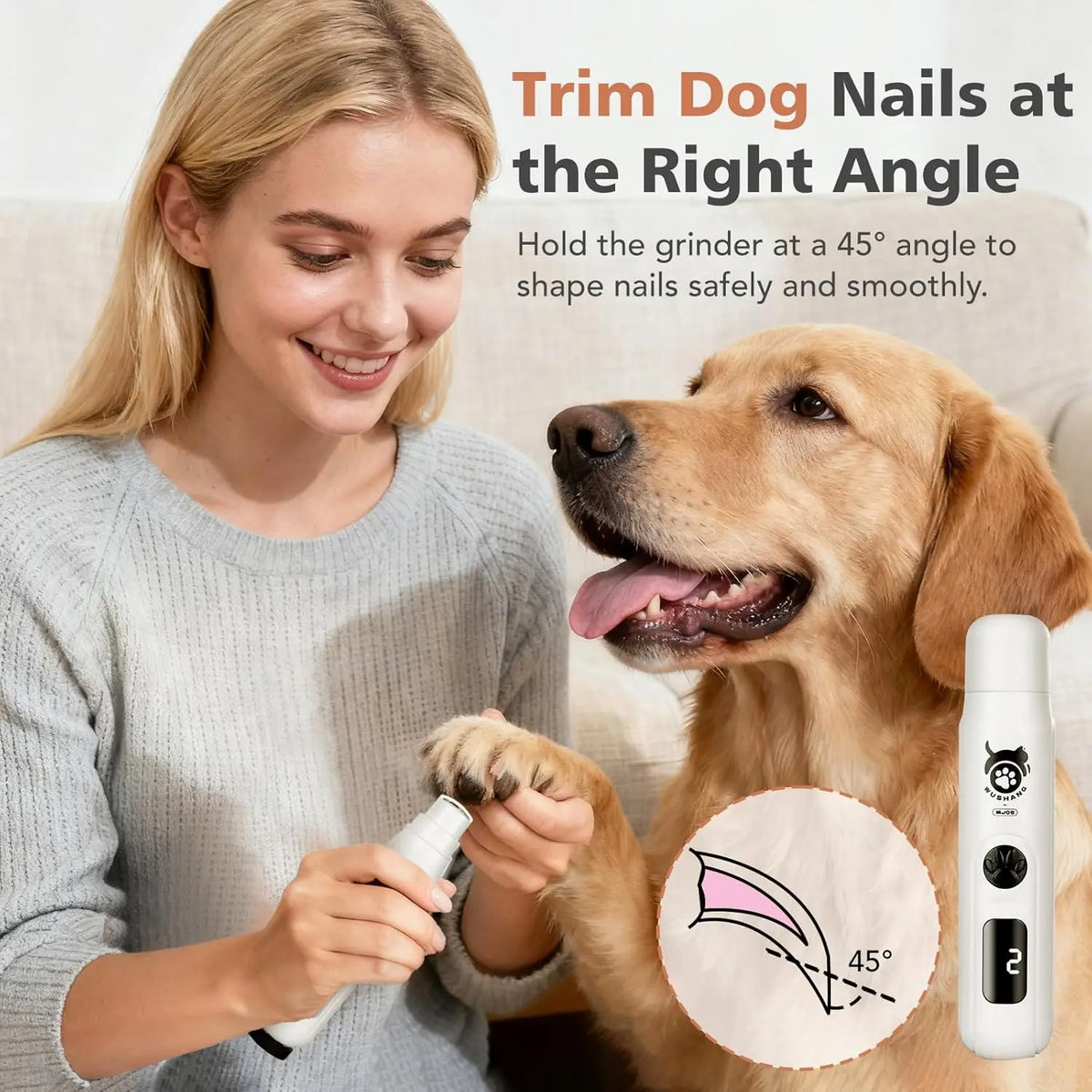 3-Speed Low-Vibration Nail Grinder with Digital Display – photo 2