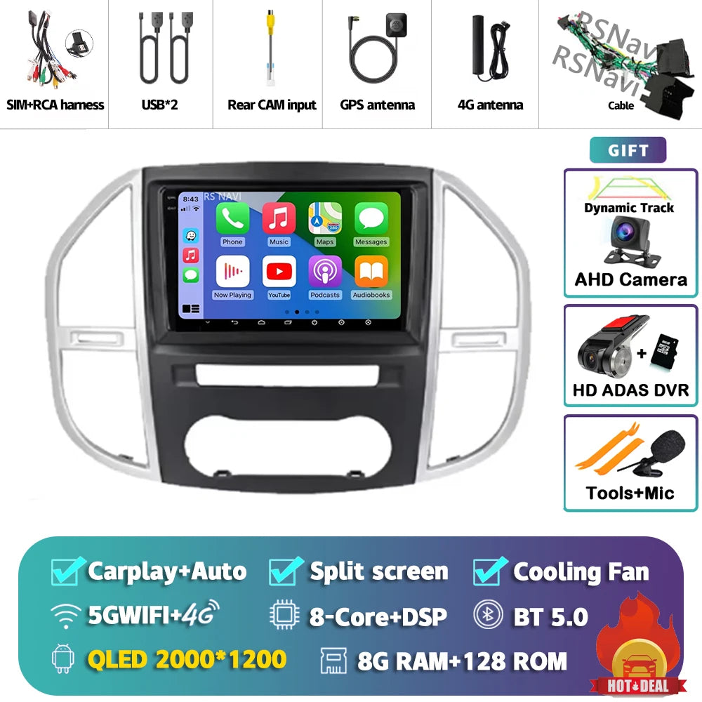 Android Car Radio Head Unit with CarPlay for Mercedes-Benz Vito W447 (2014-2020)