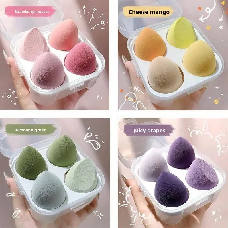 Makeup Sponge Set Dual Use for Liquid/Powder Foundation Beauty Egg Finger Sponges Cosmetic Puff Women Makeup Tools with Box