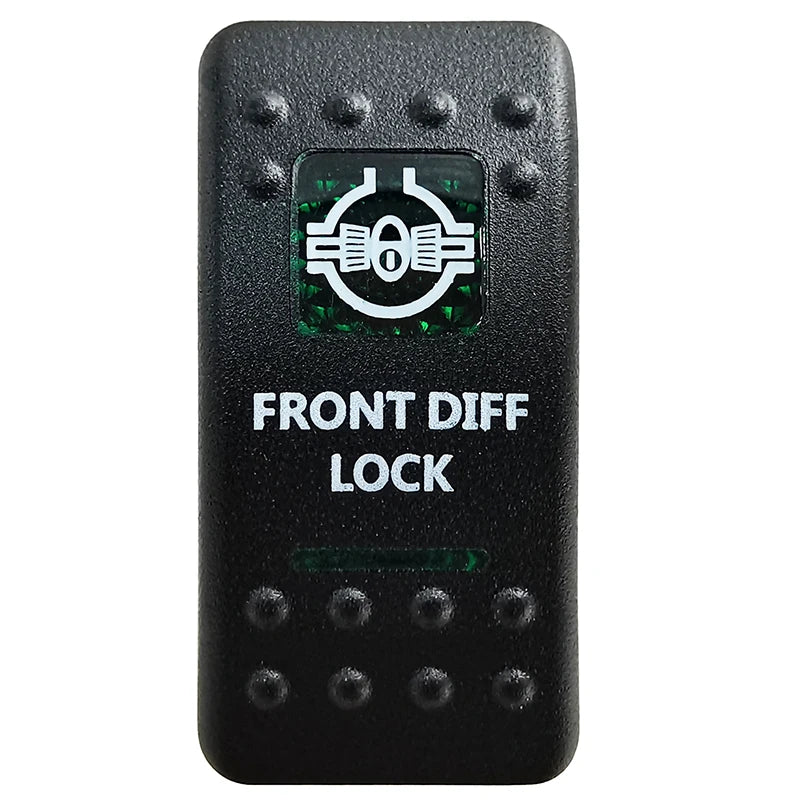 Green LED Rocker Switch - Waterproof SPST & DPDT Options