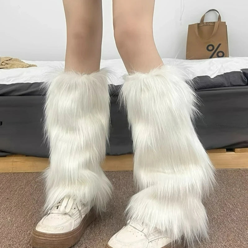 Women's Faux Fur Leg Warmers, Knee Length