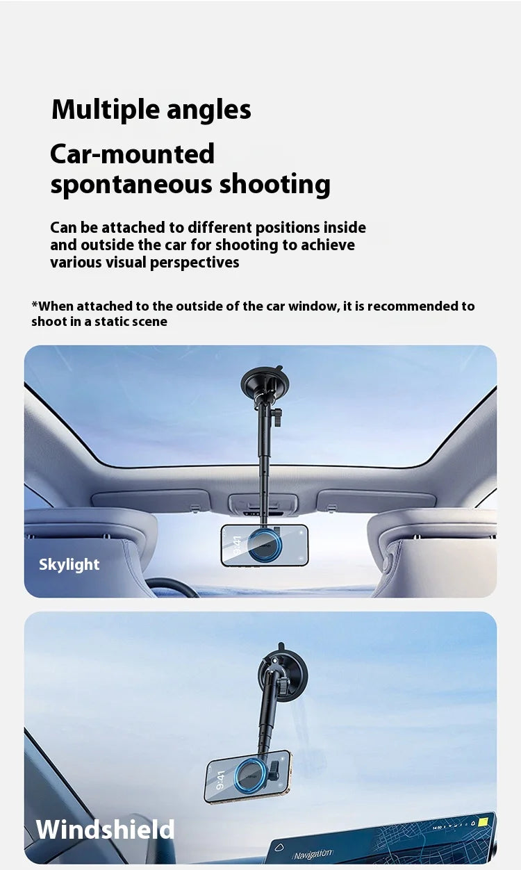 Original Ulanzi ZJ06 Phone Holder Suction Cup Telescopic Bracket Magnetic Fixation Vehicle Mounted Photography Stand Magsafe