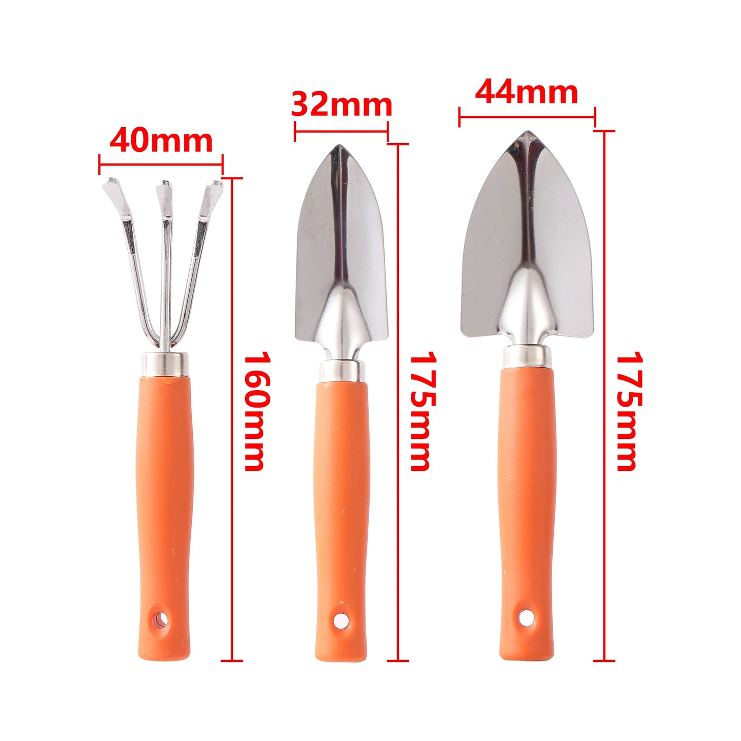 3-Piece Mini Garden Tool Set – Shovel, Rake & Spade for Potted Plants, Weeding & Fertilizing