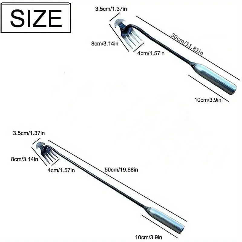 2-in-1 Garden Weeder & Rake – Manganese Steel Rooting Shovel for Weeding, Digging & Loosening Soil