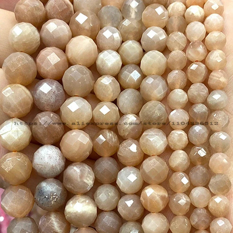 Natural Gem Stone Faceted Round Red Garnet Loose Spacer Beads for Jewelry Making Diy Earrings Bracelets Charms Accessories