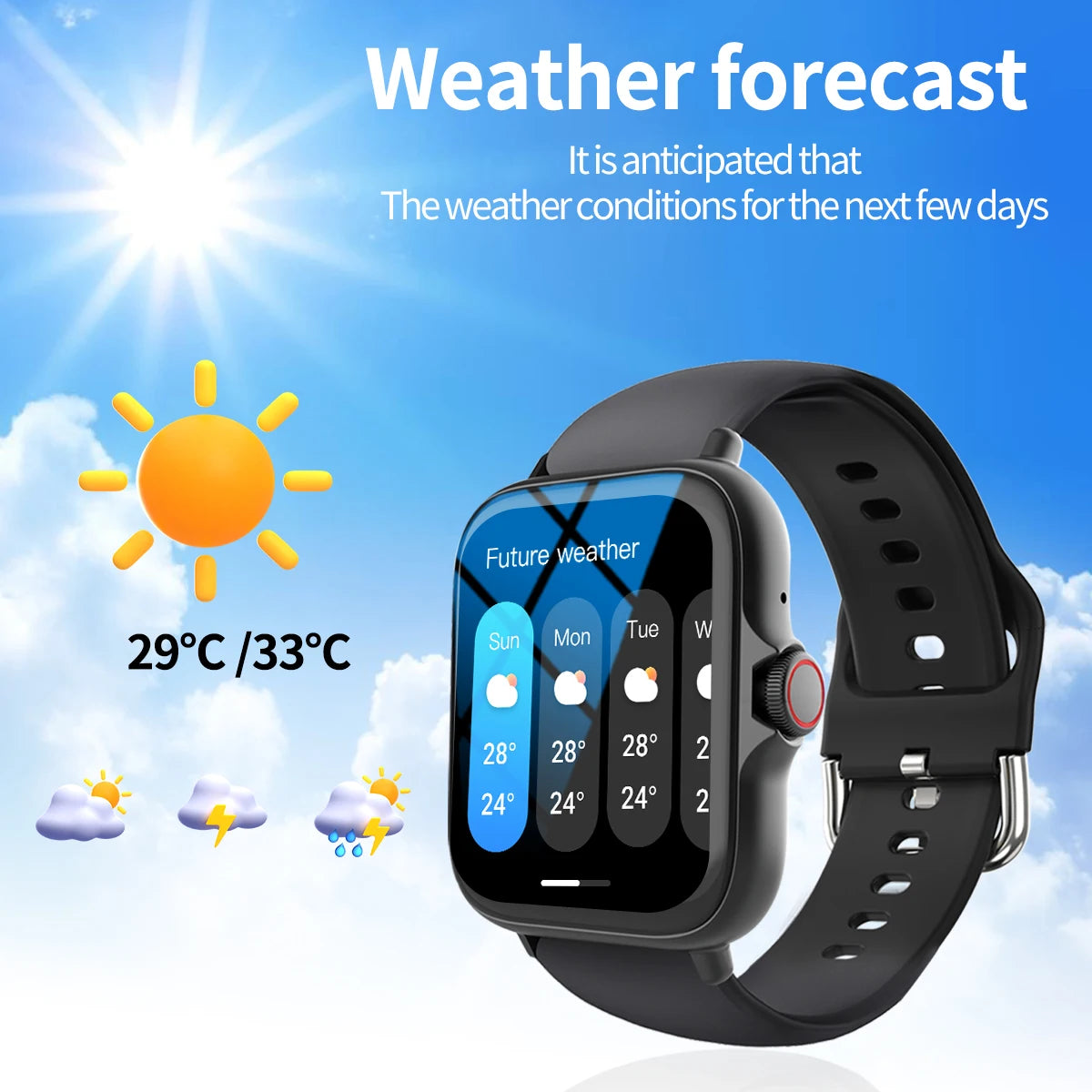 Full Touchscreen Smart Watch — Calls, Messages & Music Control (iOS & Android)