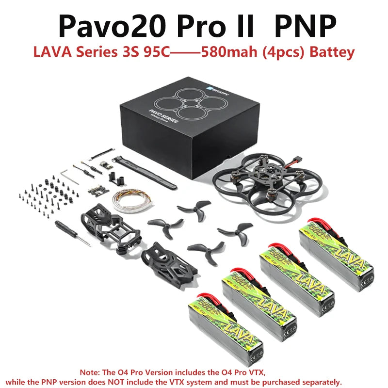 BETAFPV NEW Pavo20 Pro II Brushless Whoop Quadcopter Drone For 3S 550mAh 75C Battery ND Filter For O4 Pro Camera