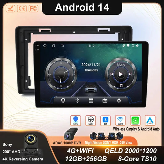 Car Stereo with Apple CarPlay & Android Auto, Compatible with Citroen C2 & C3 (2001-2010)