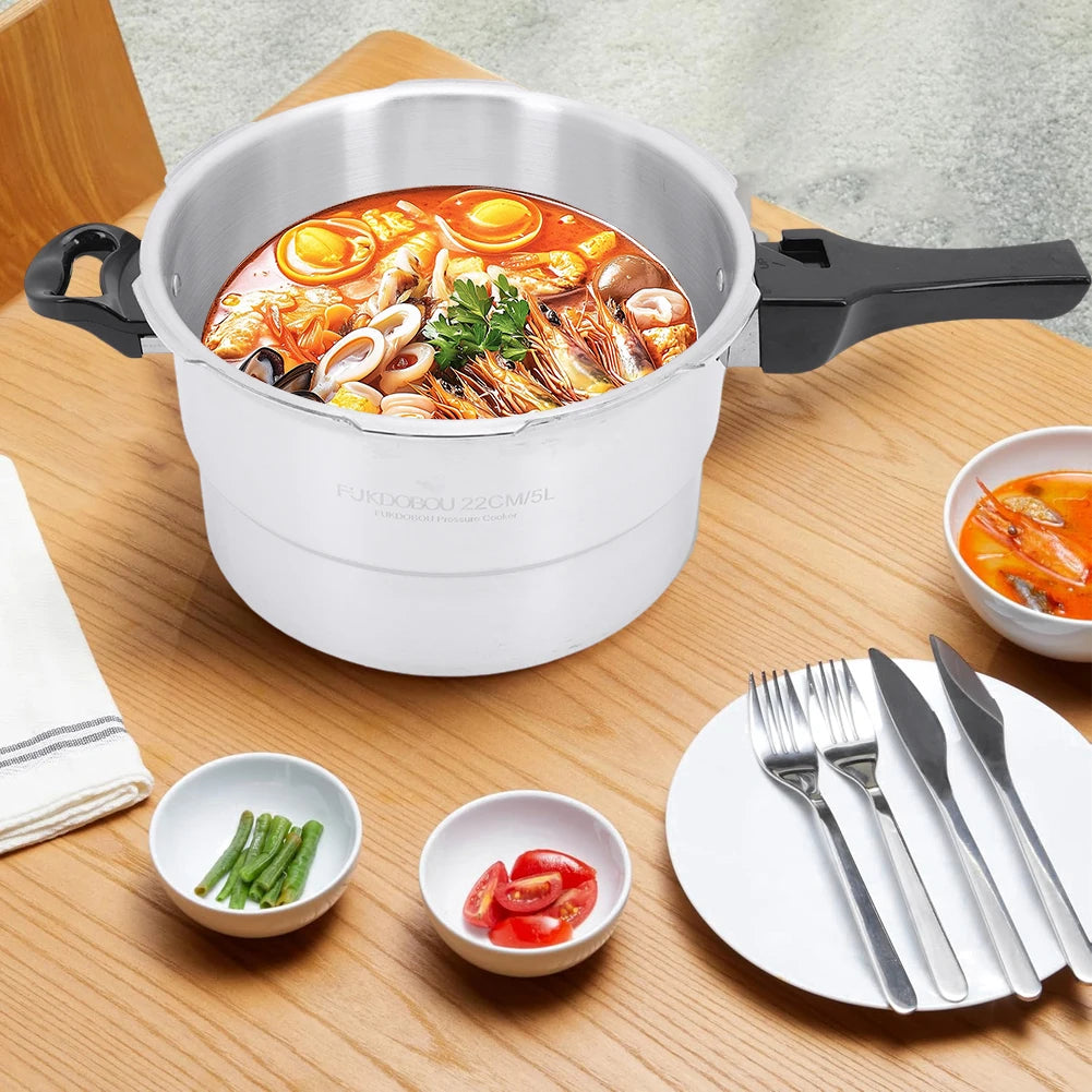 Large Aluminum Pressure Cooker with Steaming Plate - Fast Cooking