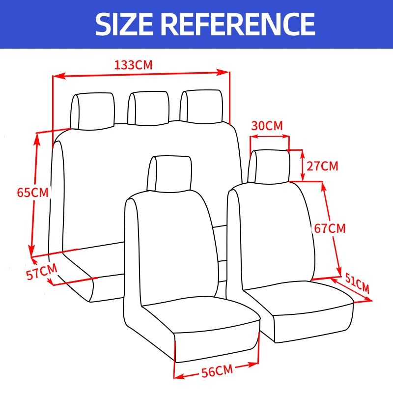 Universal Car Seat Covers 5 Pc Set with Tire Track Detail