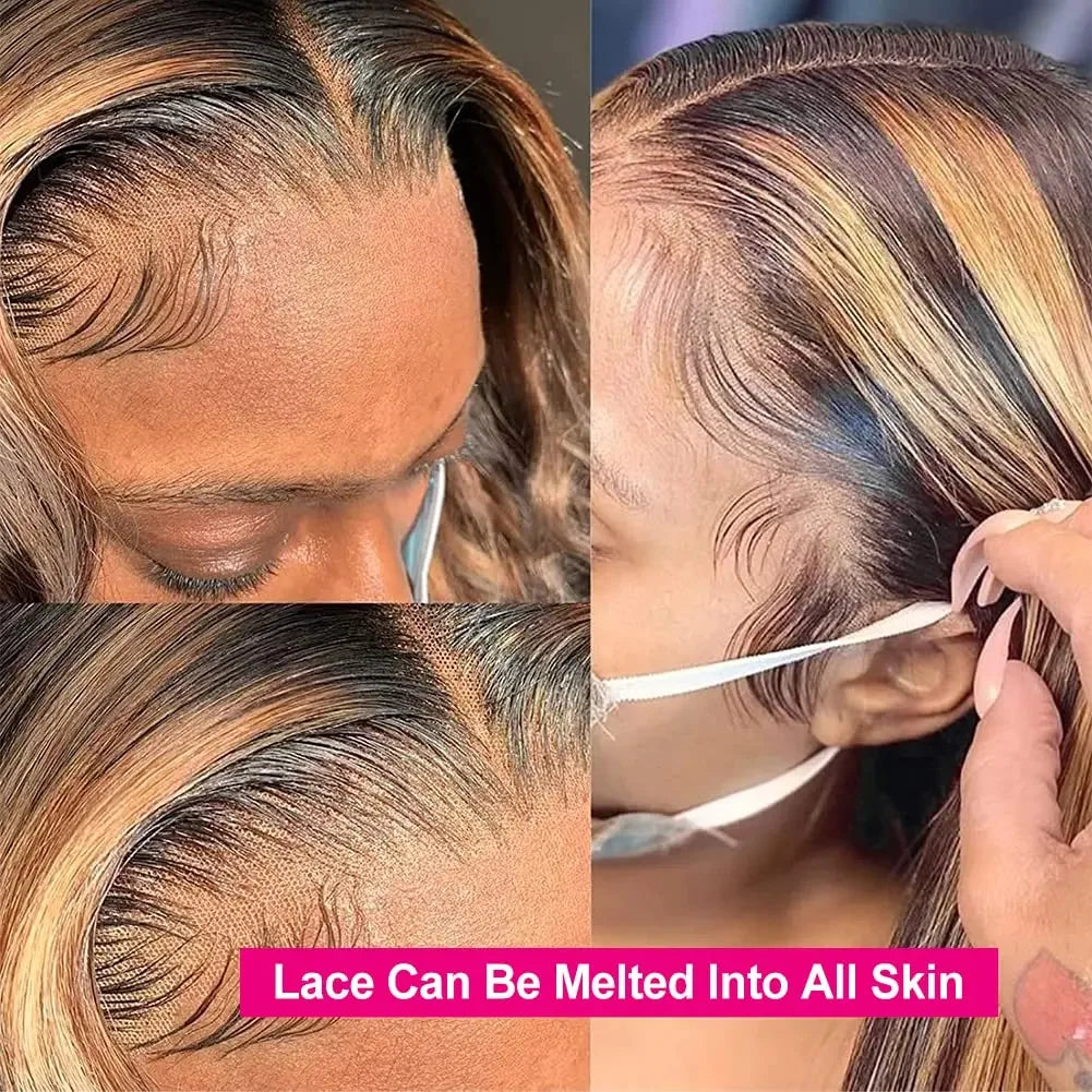 Highlight Wig Human Hair 13x4 Honey Blonde Lace Front Wigs Brazilian Straight 13x6 Hd Lace Frontal Wig Glueless Wigs Pre Plucked