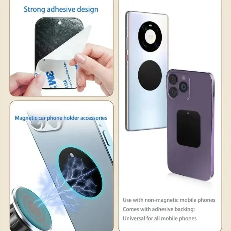 Universal Metal Plate & Metal Ring Mobile Phone Popsocket Accessories Suitable for Magnetic Phone Stands and Car Phone Holder