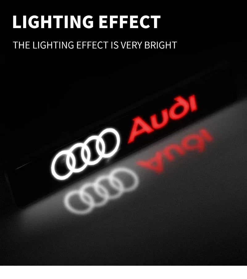 Front Grille Decoration Badge Car Head Grill Emblem LED Light Audi Sline A6 Q3 A3 B5 B6 B7 B8 B9 Q7 8P 8V 8L A5 A4 C6 Car sticke