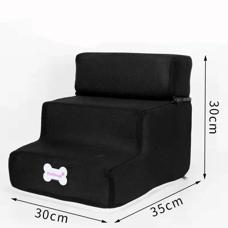 Hot Dog House-Style 3-Step Pet Stairs - Anti-Slip