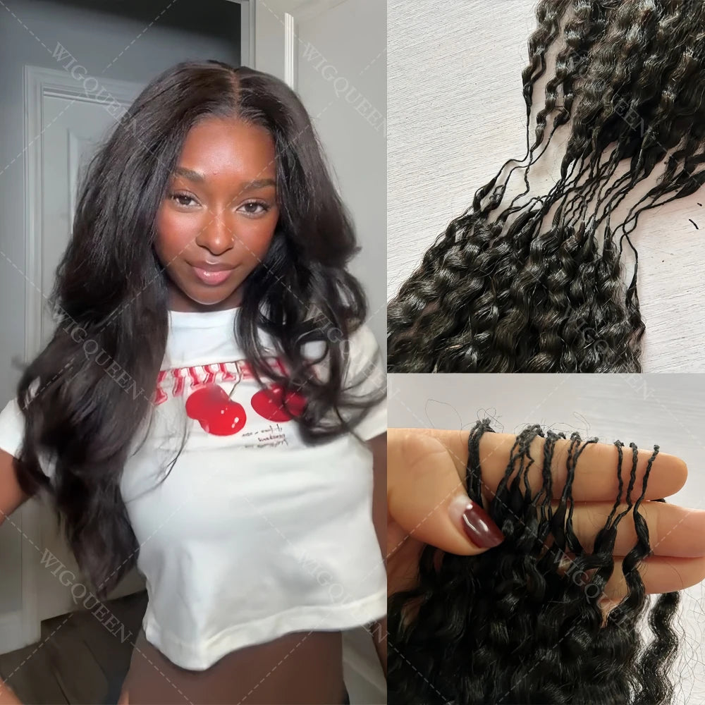 12A Invisible String Kinky Straight Crochet Human Hair Feather Hair Extensions PreLooped Yaki Straight Crochet Hair For Braiding