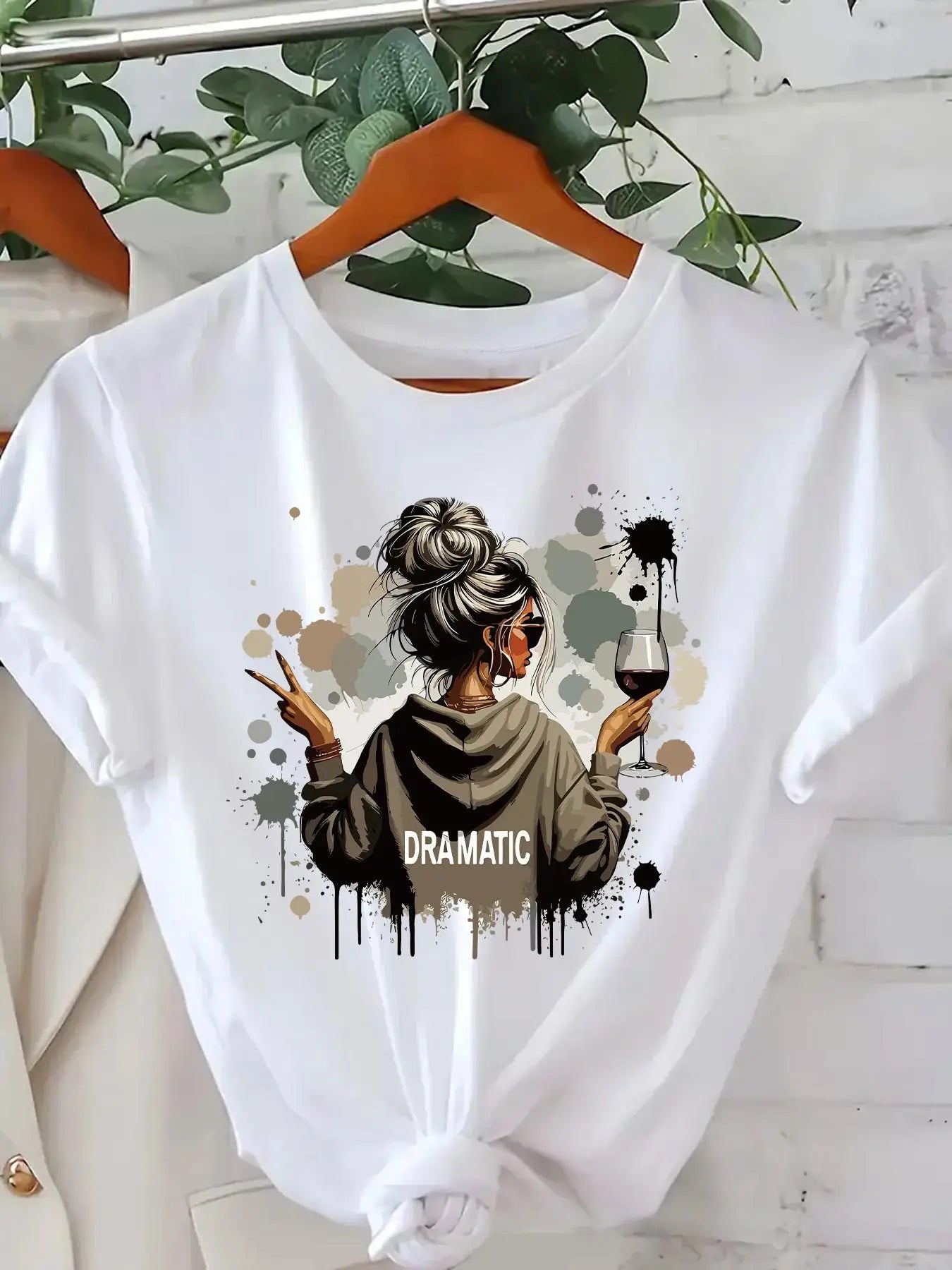 Casual Daily Combining Trendy Prints Comfortable Neckline Women'S Stylish Printed Short-Sleeve T-Shirt with