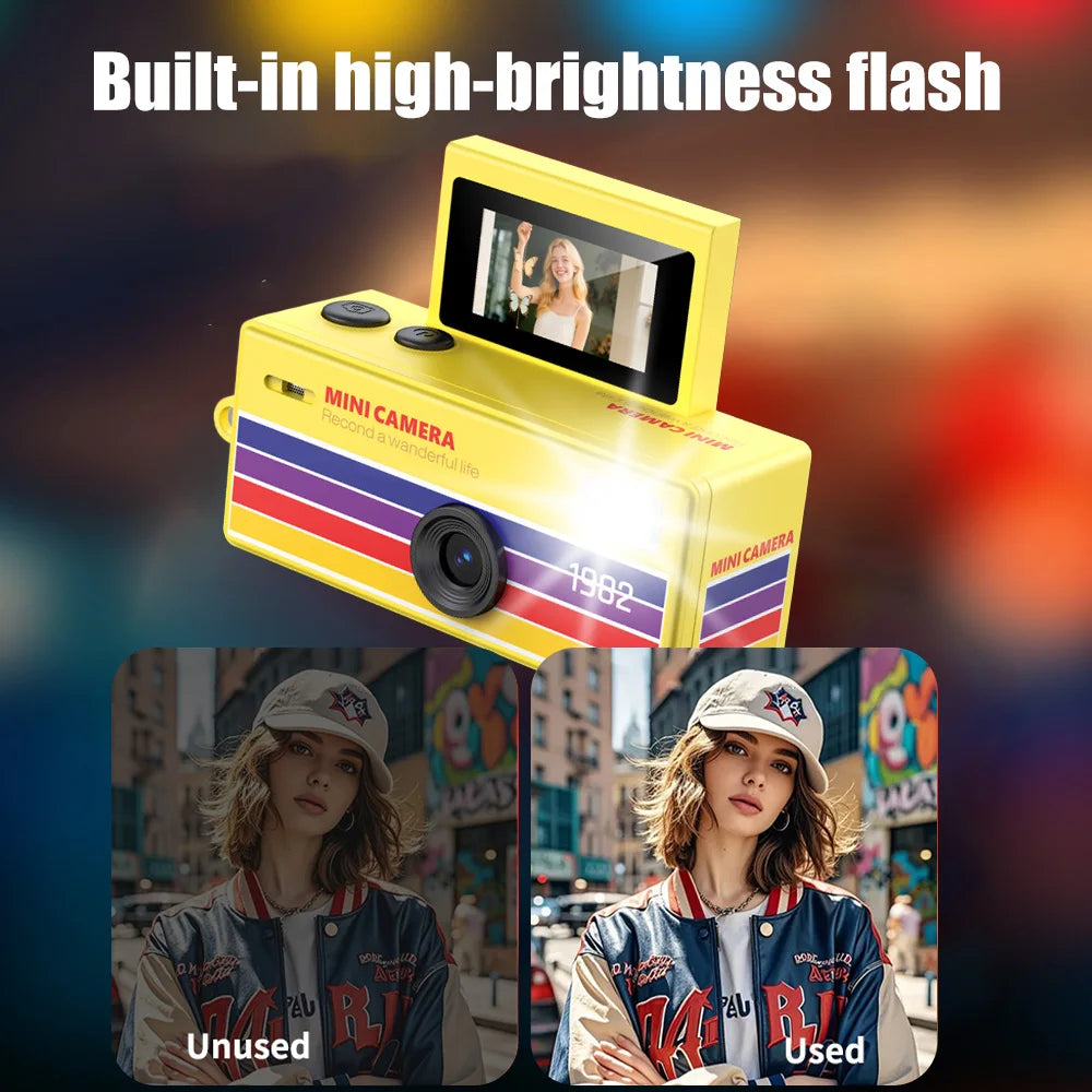Ourlife Retro Keychain Camera — 180° Flip Screen Mini Camcorder
