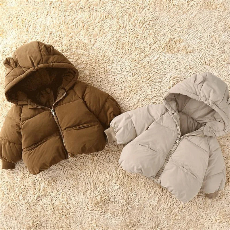 Kids Hooded Puffer Parka - Thick Padded Winter Coat 1-6 Years - photo 3