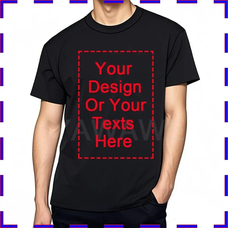 Men's Customizable T-Shirt Crew Neck Comfortable Stylish Fit Personalized Perfect for Men's Designs or Messages Custom T Shirt