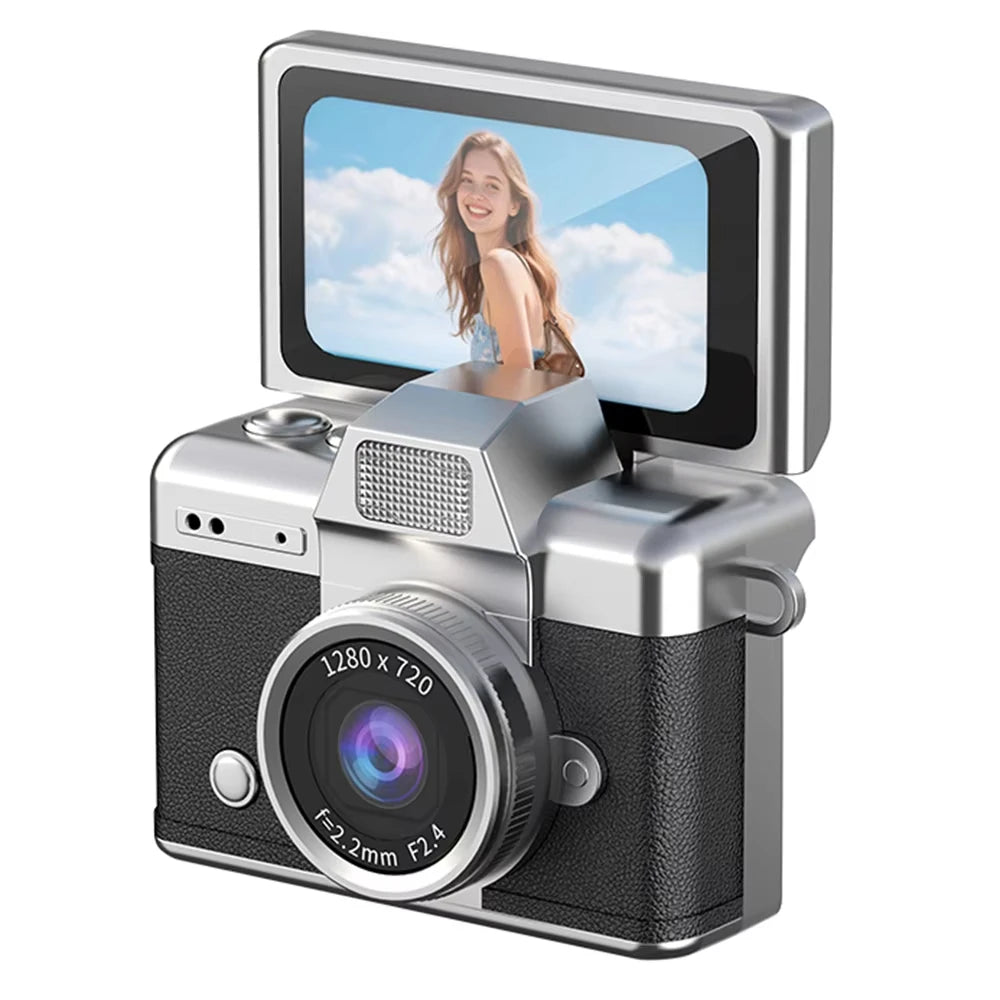 Ourlife Retro CCD Keychain Camera — Flip Screen Mini Camcorder