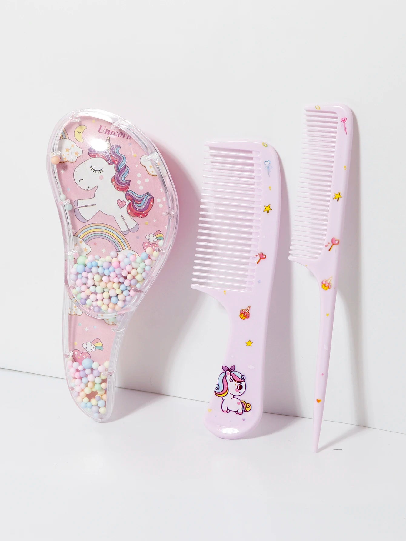 3pcs cartoon comb set, wet and dry dual-use, hair styling, suitable for any hair texture, gift set, special for real hair wigs