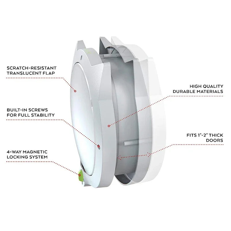 4-Way Locking Cat Door - Interior, Exterior & Wall Fitting – photo 4
