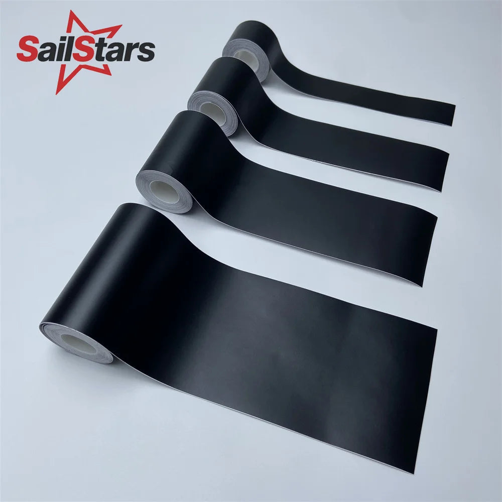 Matte Black 3/5/7/10 cm Vinyl Wrap Stripes Chrome Delete Tape Window Trim Film Stickers For Car Body Decoration