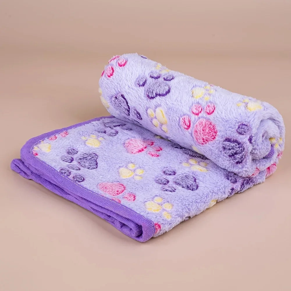 Paw Print Fleece Dog Blanket - Soft Warm Sleeping Mat for Dogs and Cats - photo 3