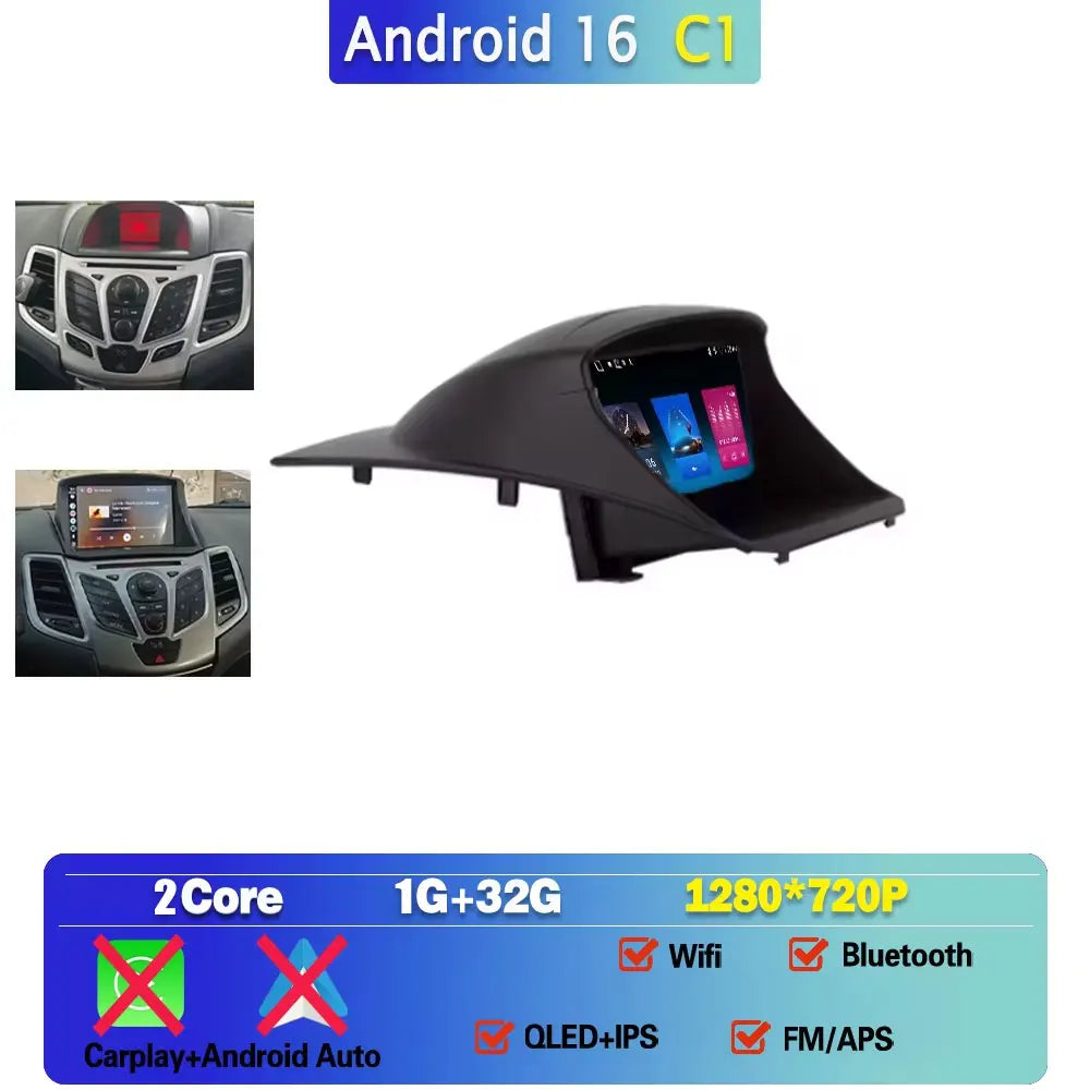 Car Stereo with Apple CarPlay & Android Auto, Compatible with Ford Fiesta Mk6 (2008-2019)