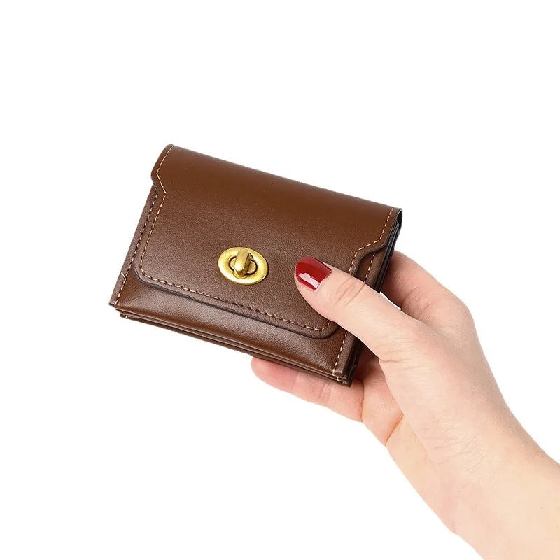 Women's Fashion Short PU Leather Wallet – Slim Coin & Card Holder Purse