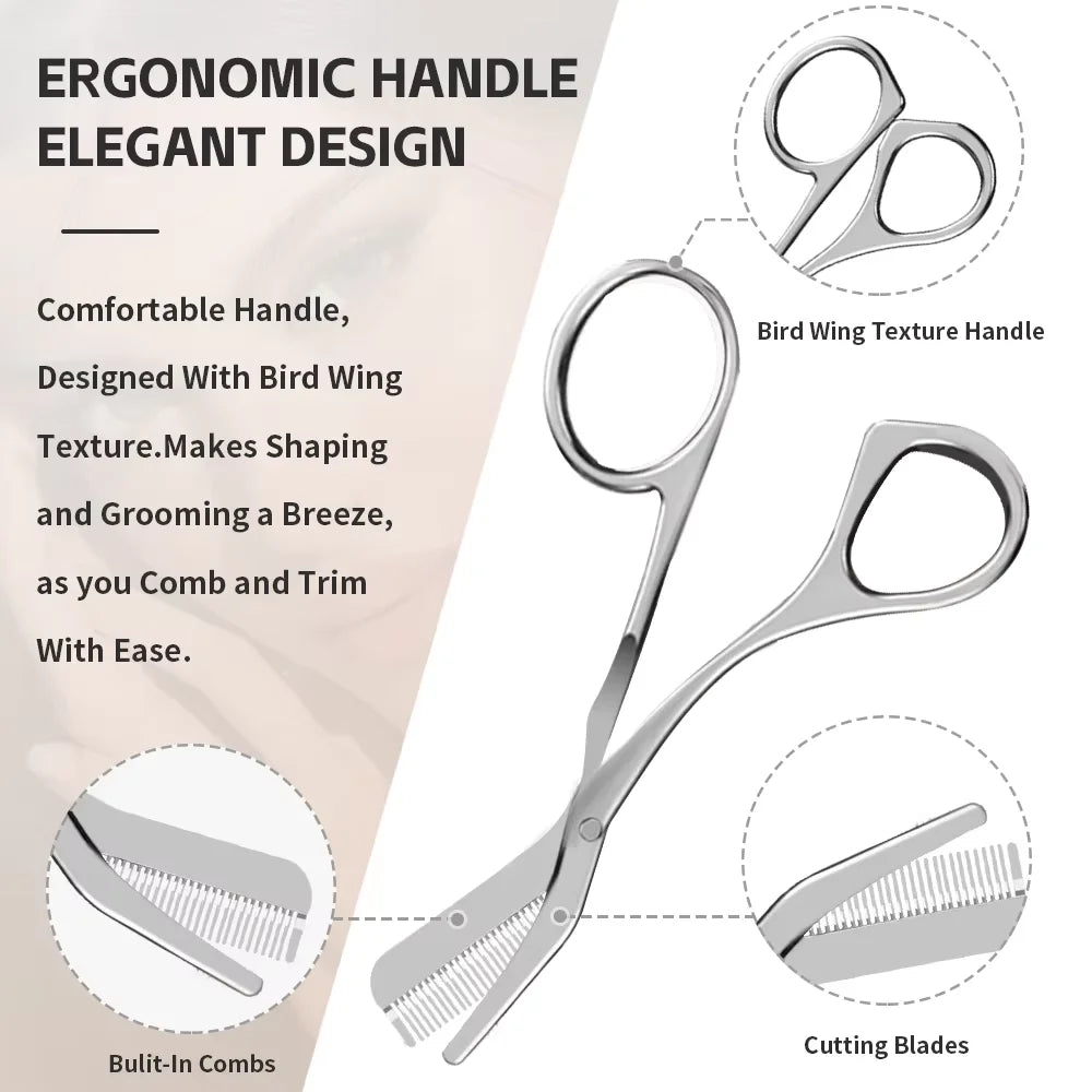 1 set of eyebrow grooming tools, eyebrow grooming scissors with comb, gift for both men and women, facial razor, makeup tools