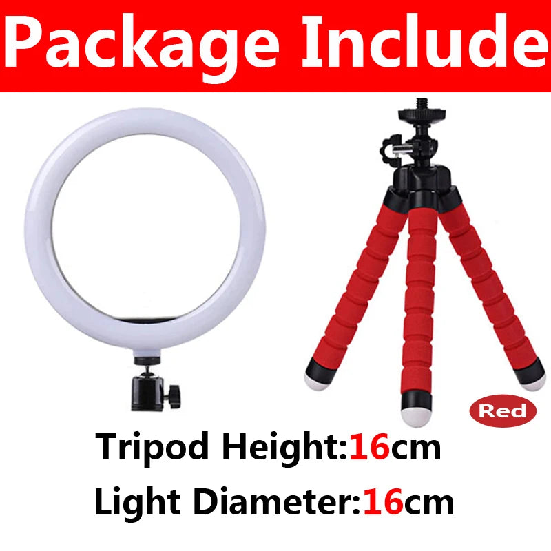 LED Photography Ring Light – 3 Modes Dimmable Selfie Light with Tripod & Phone Stand | TikTok, YouTube & Makeup