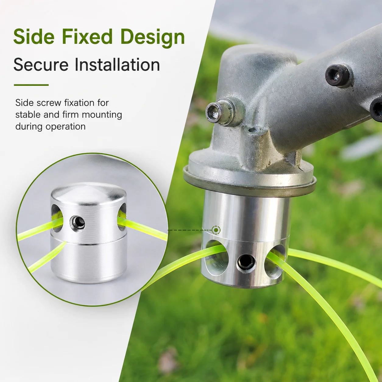 1Pc Aluminum Alloy Trimmer Head, Cylindrical Grass Cutter Head, 1in Hole, Steel Wire Ropes, Lawn Mower Garden Tool