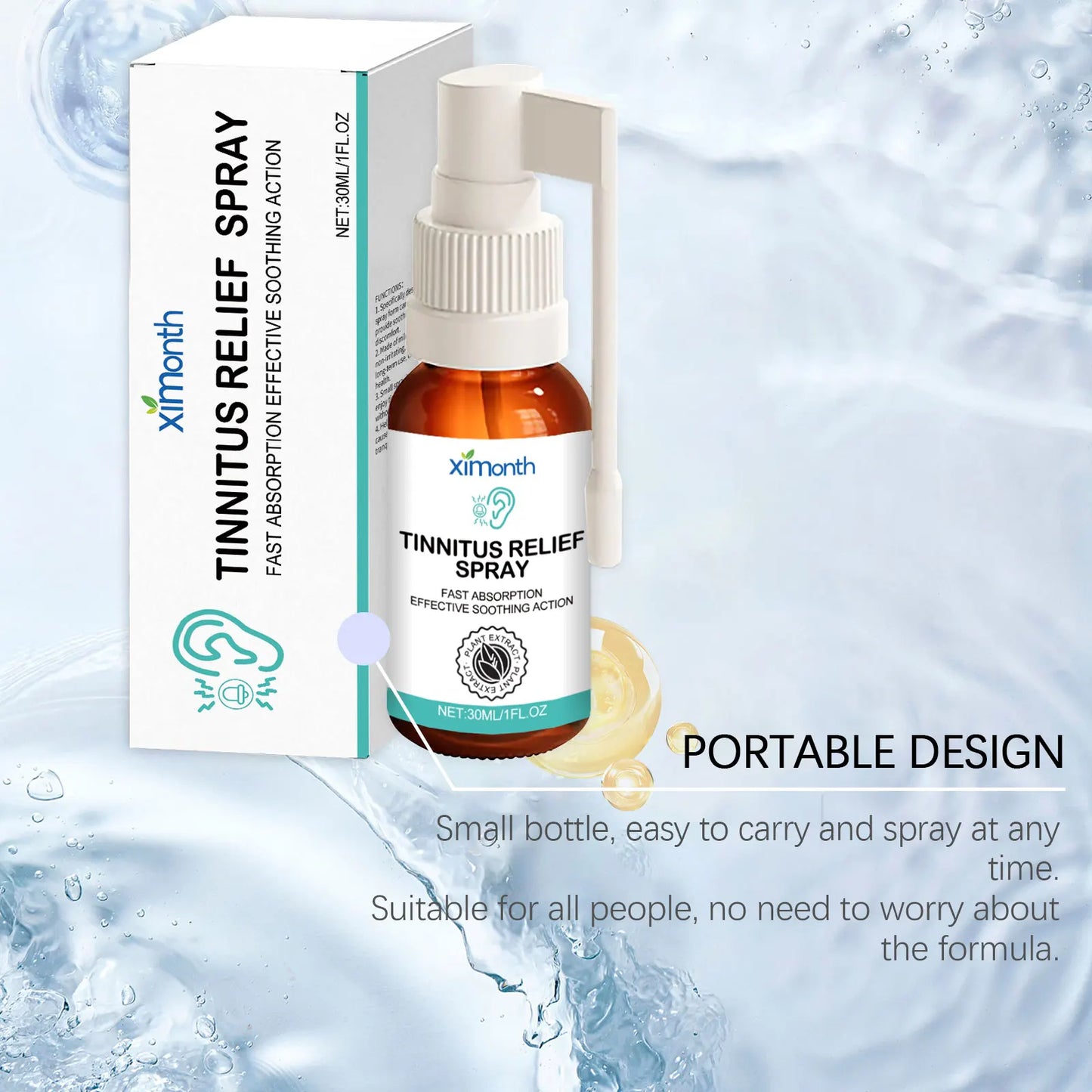 Tinnitus Relief Spray Improve Ear Ringing Discomfort Soothing Ear Itching Hearing Improvement Earwax Cleaner Anti Tinnitus Spray