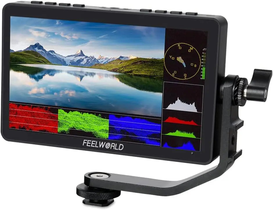 FEELWORLD F5 PRO V4 6 Inch Touch Screen 3D LUT DSLR Camera Field Monitor with F970 External Power Kit 4K HDMI Input Output