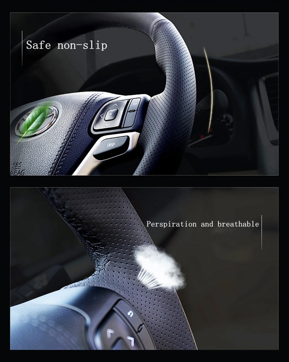 Customize DIY Genuine Leather Car Steering Wheel Cover For Chevrolet Captiva Silverado GMC Sierra 2007-2014 Daewoo Car Interior