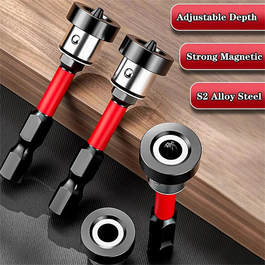 1/3/5pcs Setter Magnetic Positioning Screwdriver PH2 Bits 1/4" Hex Shank Bit Plasterboard Screws Locating Batch Head Tools