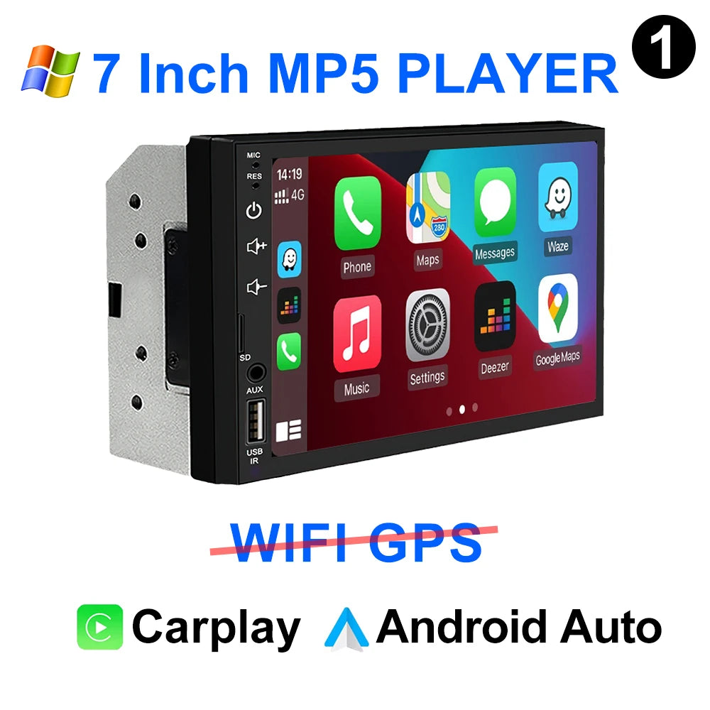 CAIXI Universal 2-DIN Android 14 Car Stereo — CarPlay, Android Auto, GPS for Toyota, Nissan, Jeep, Hyundai, Kia, Chevrolet, VW, Fiat