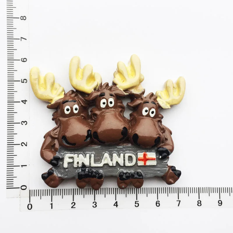 Finland Tourist Souvenir Fridge Magnets Helsinki Bengtskar Turku Cathedral Suomi Lapland Aurora Moose Finnish Reindeer HomeDecor