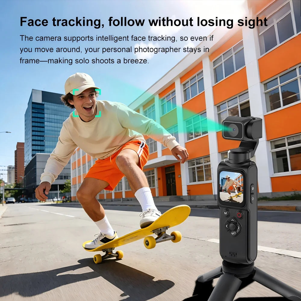 Regaton 4K Gimbal Camera — 330° Face-Tracking Touchscreen, 64MP