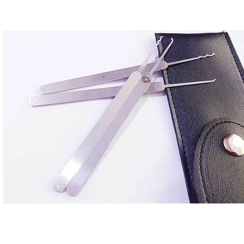 High Quality 4 PCS Hooks Stainless Steel Polished Repair Practice Tool 0.5MM 0.6MM Thickness With 6PCS Tension Locksmith Tools