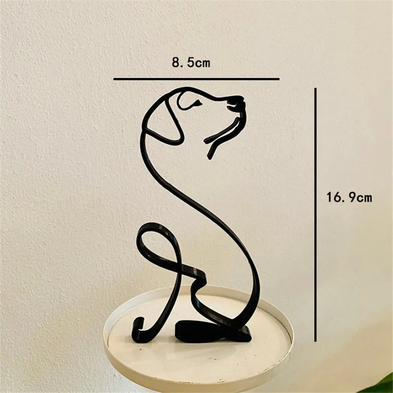 Abstract Metal Dog Sculpture - Minimalist Iron Desk Ornament – photo 5