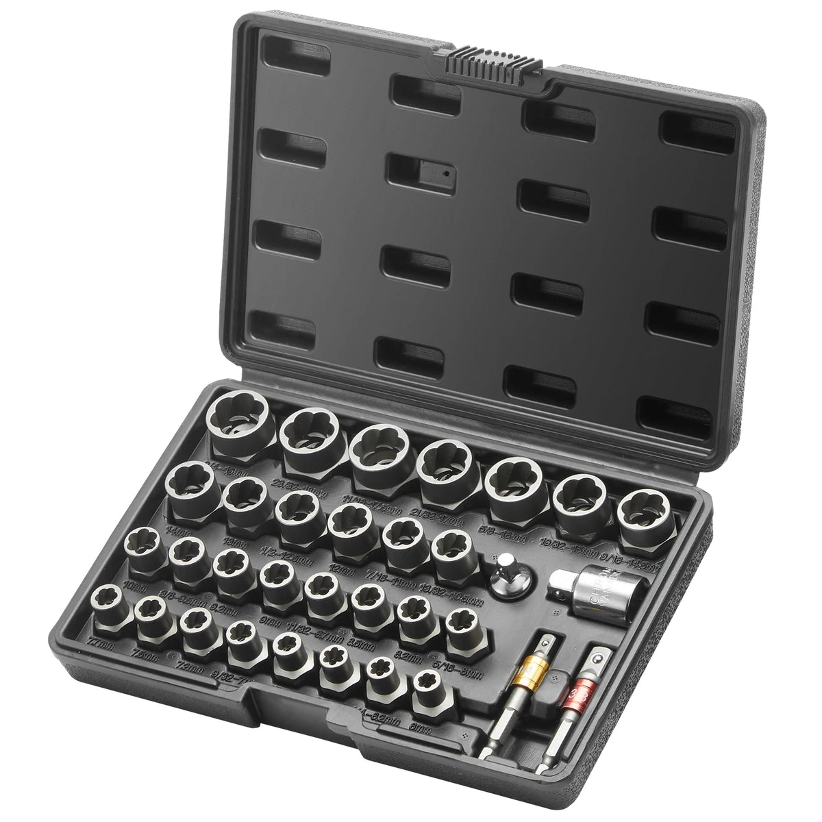 29 Pc Bolt & Nut Extractor Set, CR-MO Steel 6-10mm Sockets