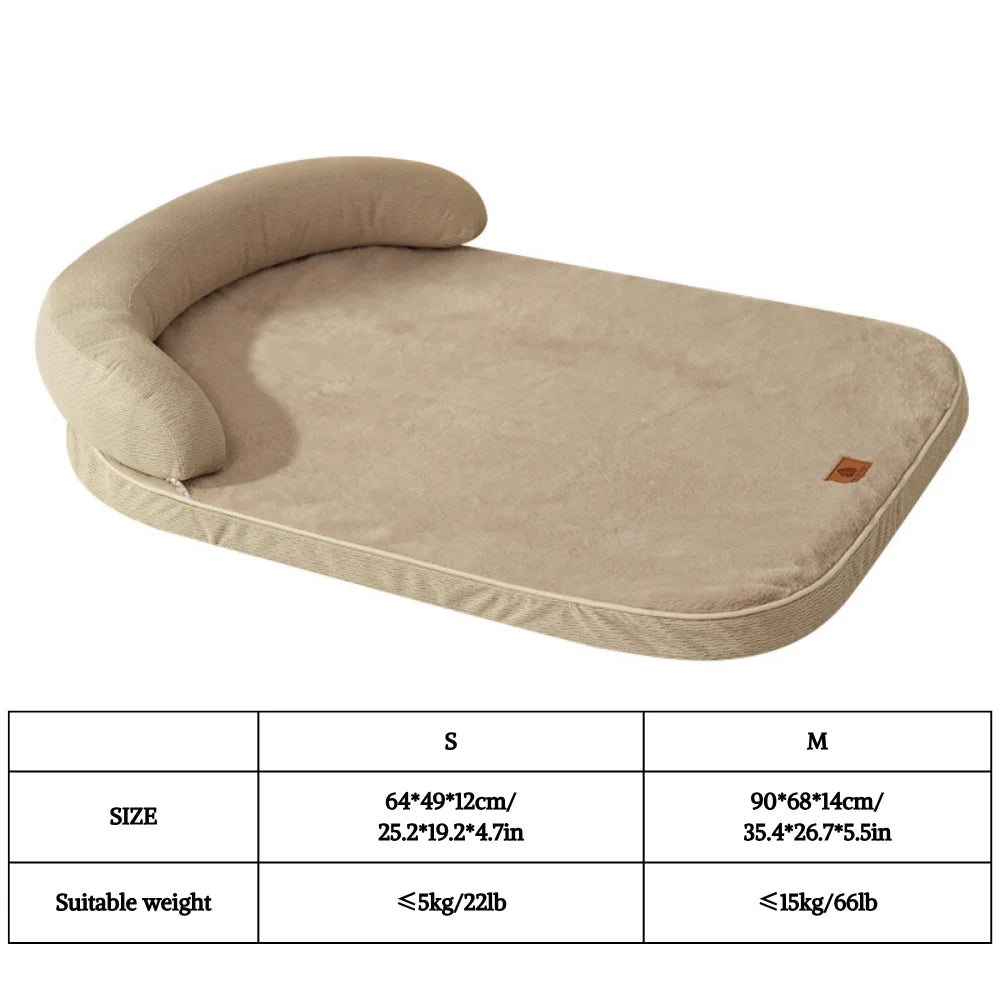 Bolster Dog Sofa Bed with Pillow - Non-Slip Base, Medium & Large – photo 7