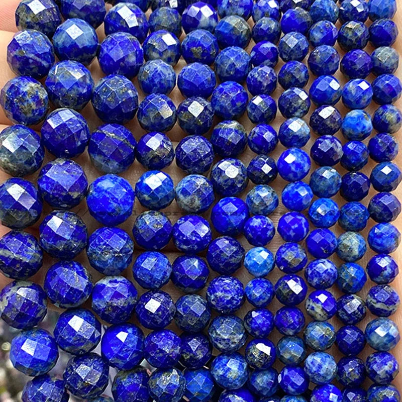 Natural Gem Stone Faceted Round Red Garnet Loose Spacer Beads for Jewelry Making Diy Earrings Bracelets Charms Accessories