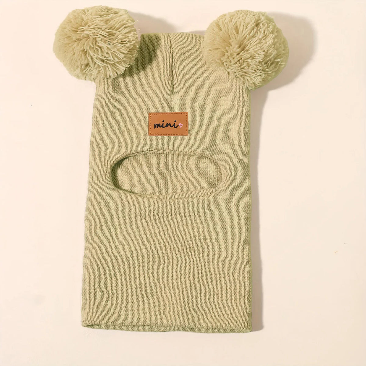 Baby Bear Knit Balaclava Hat - Pom Pom Ear Covering Beanie - photo 7