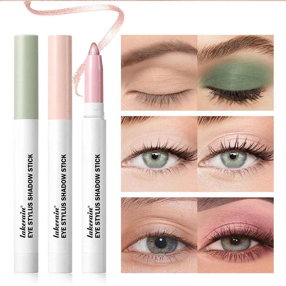 Waterproof Eyeshadow Sticks Long Lasting High Pigmented Shimmer Glitter And Matte Neutral Brown Eyeshadow Pencil Crayon Makeup